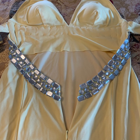 New listing:: yellow crystal long dress - Picture 6 of 7